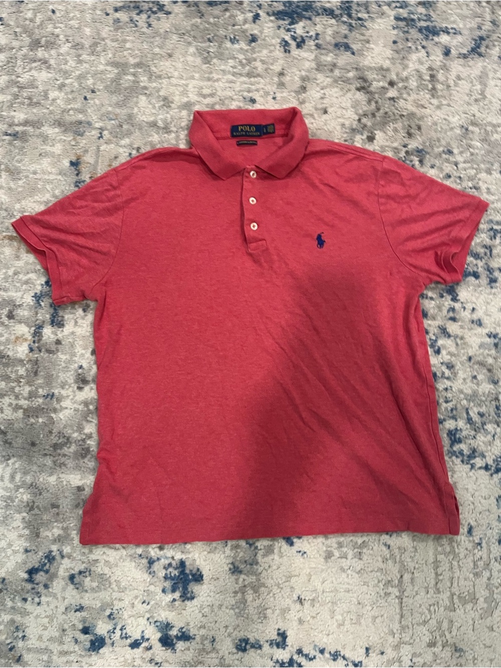 Polo by Ralph Lauren Heather Red Short-Sleeve Polo with Navy Logo